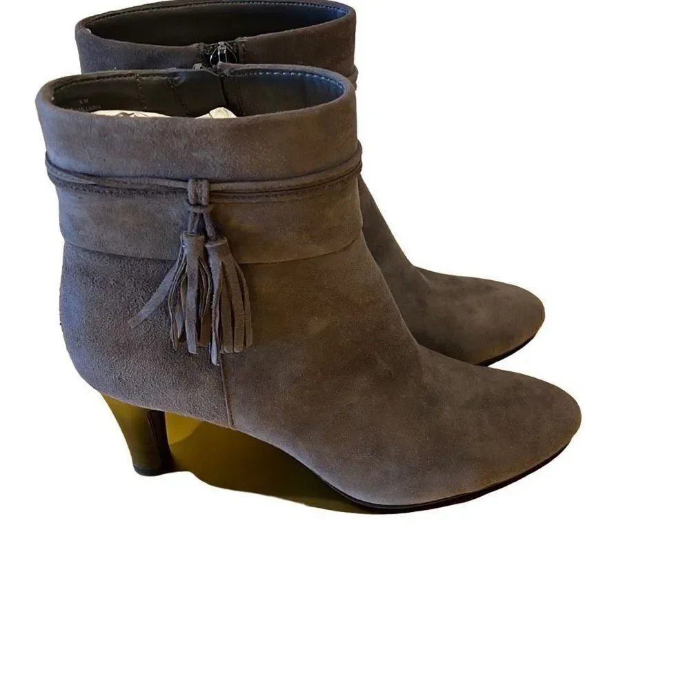 Bandolino Gray leather suede ankle boots Sz.6